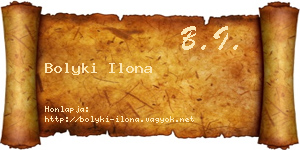 Bolyki Ilona névjegykártya